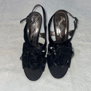 Nina black rose heels